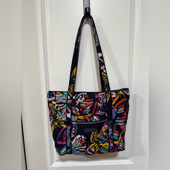 Vera Bradley Tote Bag Butterfly Flutter Retired Quilted Cotton Shoulder Purse - Picture 1 of 8